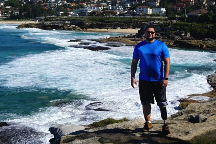 US Army Officer Alex Wilson at Sydney's Bronte Beach